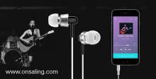 In-ear headphones with drive-by-wire/mobile phone earphone