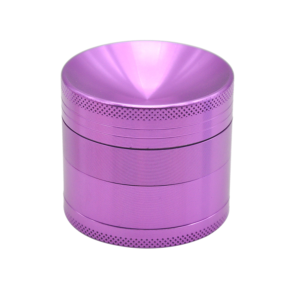 Aluminum Alloy 4 Piece 50mm Herb Grinder Weed Grinder With Curved Diamond Teeth concave top Herb Crusher Custom logo