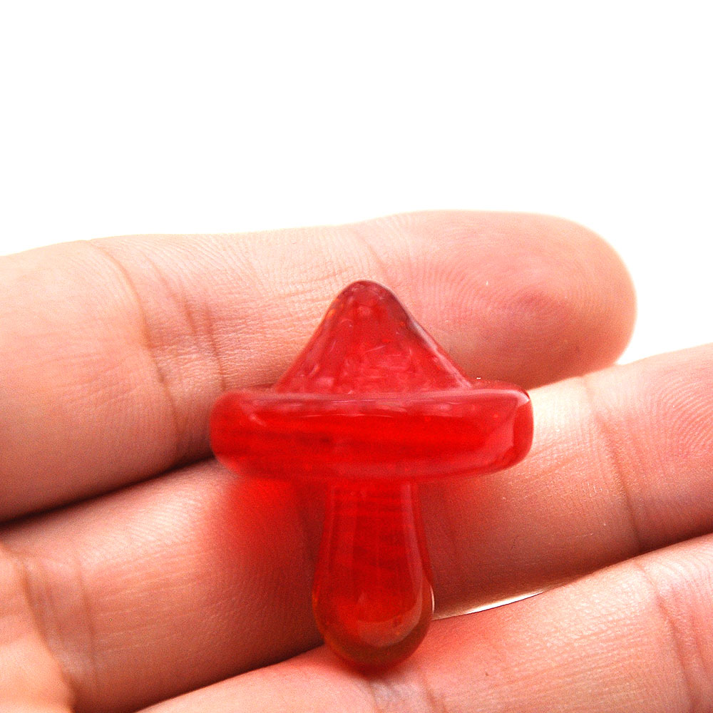 Mushroom Shape Glass Carb Capper Dabber Wax Oil Tool 1.26 Inch Handle Oil Wax Cavers Tool Smoking Water Pipe Accessories