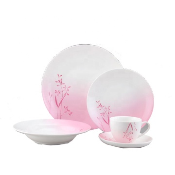 Customized White Bone Porcelain Dinnerware Pad Printing