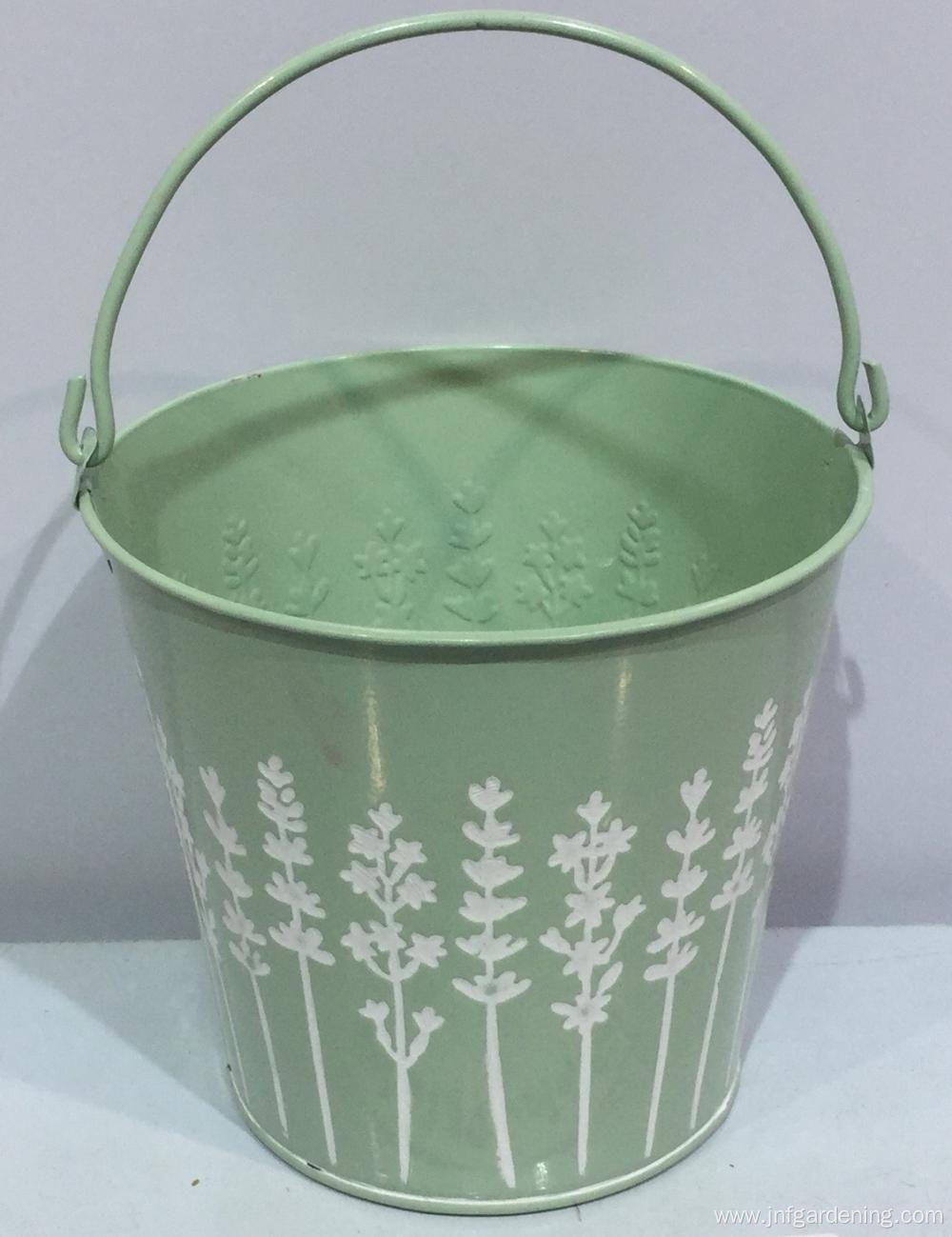 Leather decorative flower bucket