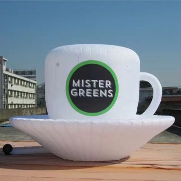 Blue Giant Inflatable Arch for Advertising: Coffee Cups and Bottles