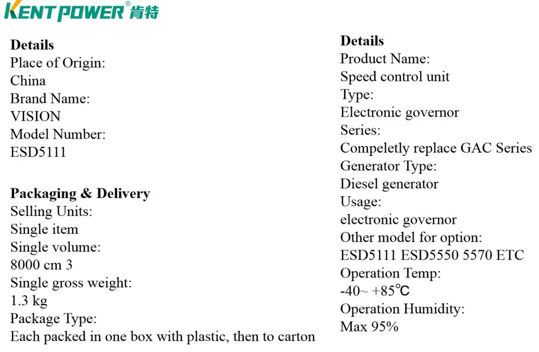 Diesel Power Generator Set Engines Electronic Governor Control ESD5131