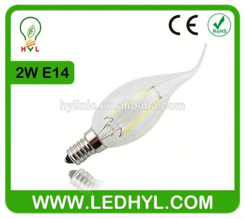 filament candle flame led light bulbs e14 2W