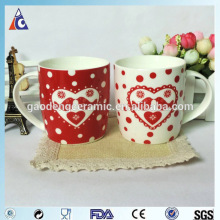 heart shape ceramic couple mug for newly married couple