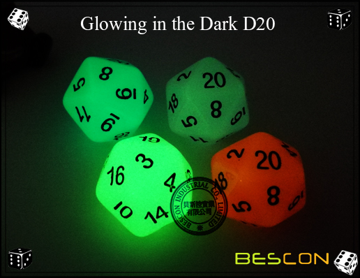 Brillando en la oscuridad 20 lados dados-2 Glowing in the dark 20 sides dice-2