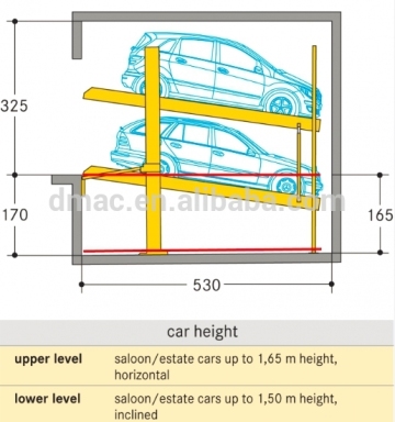 Single unit 2 cars high quality double deck parking /two levels car parking lift