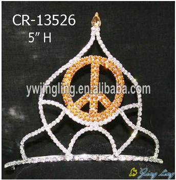 Wholesale Rhinestone Peace Sign Crowns