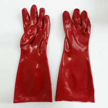 Guanti da lavoro in PVC rosso Finitura liscia 18 pollici