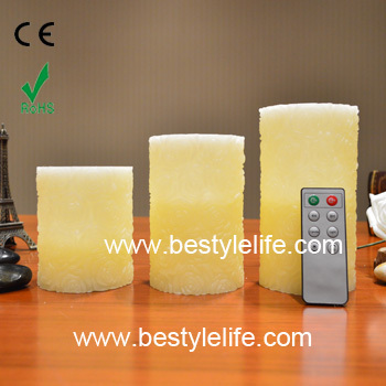 Christams popular decoration flameless designer pillar candles