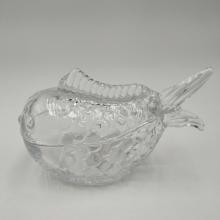 fish shaped large size clear candy jar for food