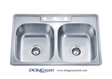 Equal Double Bowl Topmount Kitchen Sinks