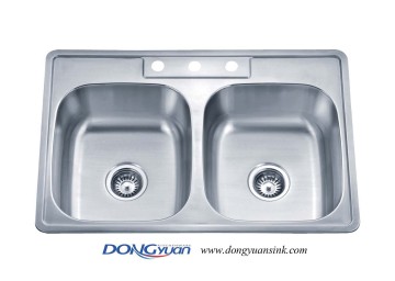 Equal Double Bowl Topmount Kitchen Sinks