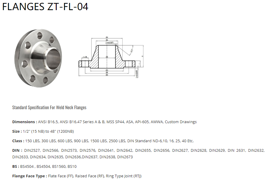 Forged Jis/asme/ansi/din Bw Welding Neck Rf Flanges In Sch40 & Sch80 ...
