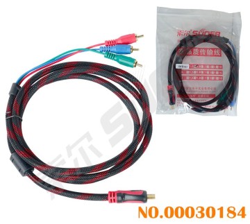 High Quality Male to Male HD to 3 RCA Component Cable (Connection Line-HD to 3 RCA Cable-1.5m)