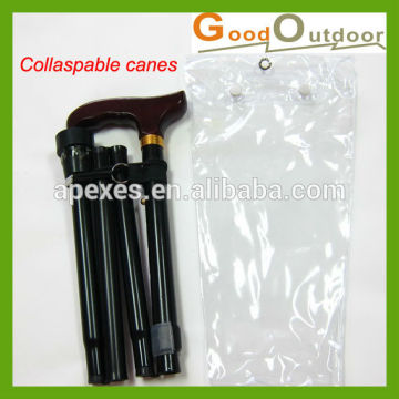 W810 Wooden Handle Aluminum Folding Adjustable Walking Sticks