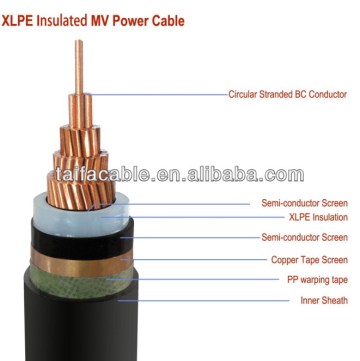 6/10KV single core Cu/XLPE/CTS(CWS)/PVC power cable
