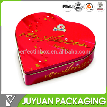 Metal heart shape empty chocolate gift box