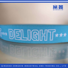 Elastic Webbing with Turquoise Blue Star Design