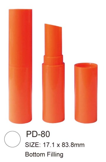 Cylindrical Plastic Lip Balm Lipstick Case