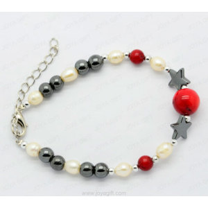 bracelets de perle d&#39;eau douce d&#39;hématite