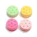 10mm Ronde Biscuit Cookie Kleurrijke Miniatuur Kawaii Cabochons Leuke Resin Charms Goedkoopste Resin Kralen Voor Decoratie