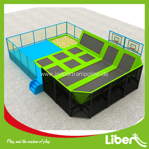 Safe kids trampoline with inflatable bounce