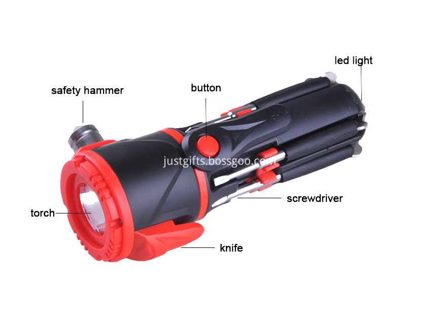 Personalized Multifunction Emergency Hammer W Flashlight (3)