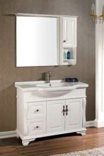 solid wooden bathroom cabinet with ceramic basin,mirror cabinet