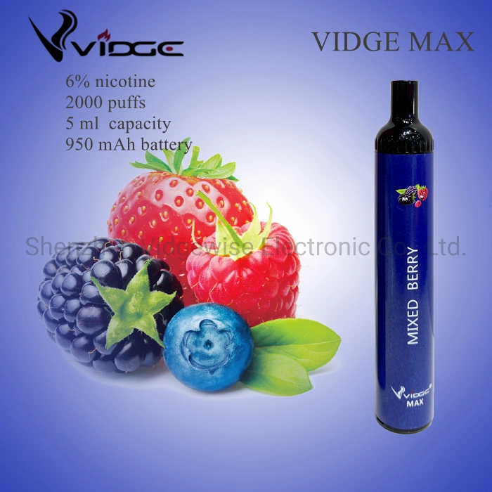 Pearly Design Outlook Ecigarette Vidge Max 2000 Puffs Disposable Vape