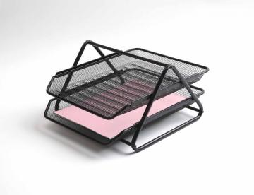 2-tier Wire Metal Mesh File Tray