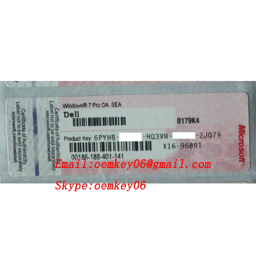 Microsoft Windows 7 Pro 32/64Bit OEM COA Key License DELL Red