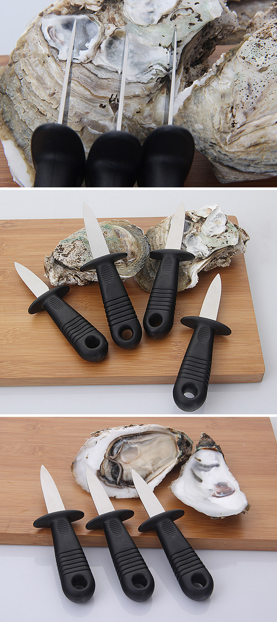 Open Shell Tool Oysters Knife, Stainless Steel Multifunctional Scallops Seafood Oyster Knife