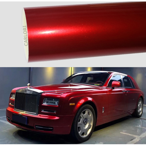 Metallic gloss soul red car wrap vinyl.