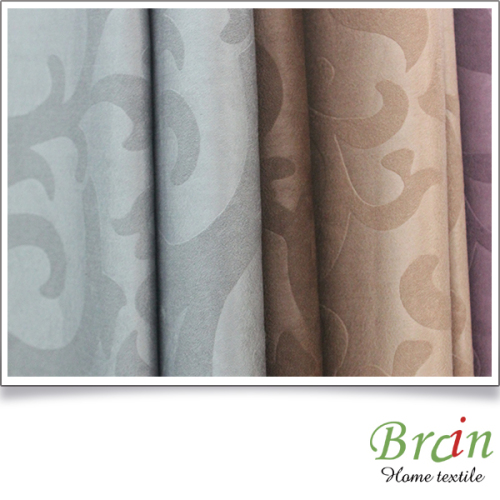 100% polyester faux suede embossed fabric for curtain