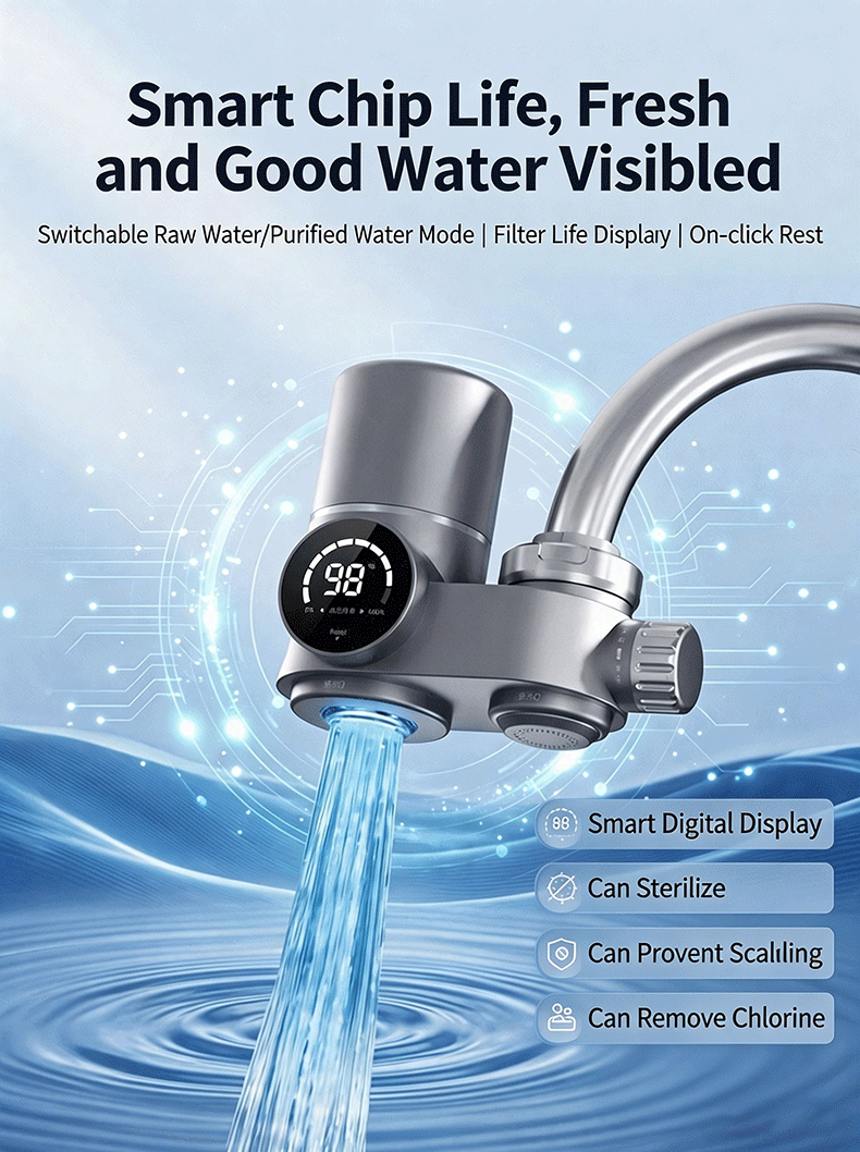 Purificador de água de torneira com display digital inteligente Smart Digital Display Faucet Water Purifier