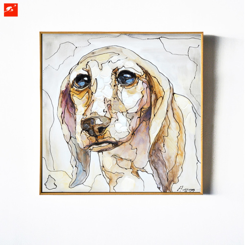 Pensive Dog Cat Portrait Canvas Prints
