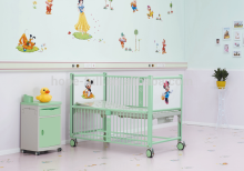 Single crank manual children bed Baby Birth Crib