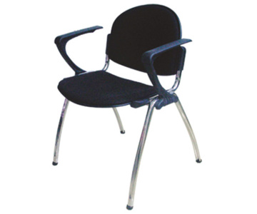 fabirc-padded seat chair stack lecture chair metal frame contemporary furniture upholstered chair