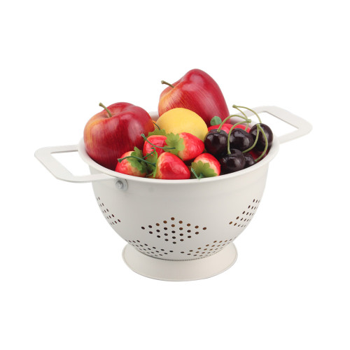 White Stainless Steel Colander For Fruit And Vegetable