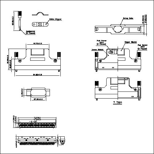 1.27mm Series Shielded Backshell Kits 100P St 1.27mm Series Shielded Backshell Kits 100P St