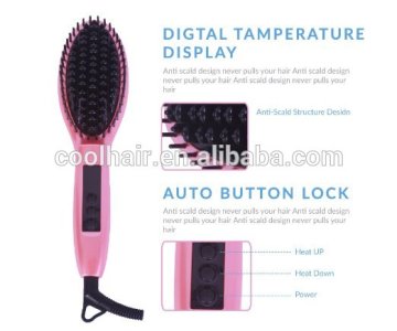LCD MCH Heating Fast Hair Straightener Brush Hair Straightener hair straightening brush