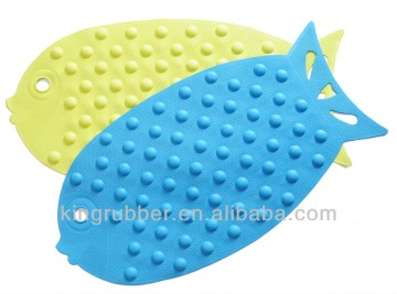 Non slip Green fish Kids Rubber Bathtub Mat