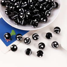 Custom 16mm Acrylic Halloween Beads with Hand Painted Gumball Print - Bulk & Chunky Options Available