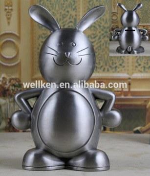 pewter rabbit coin box