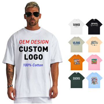 Custom Printed Drop-shoulder design short sleeve tee