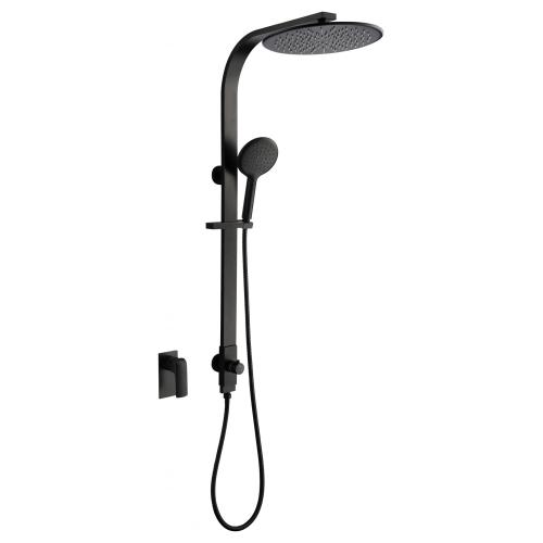 12'' Matt Black Rain Head Shower Set