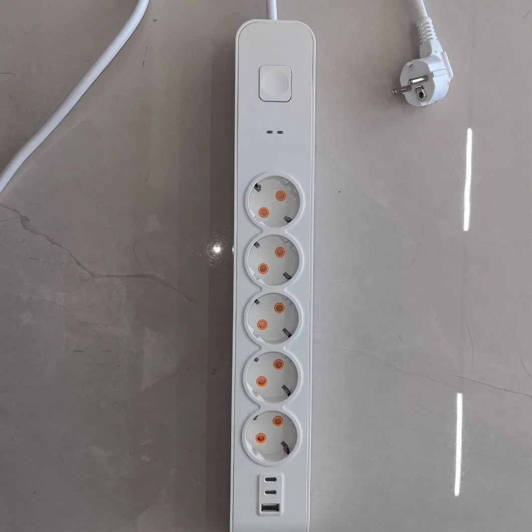 5 Way Extension Socket with 1 3.4A USB and 2 Type C