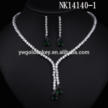 zircon wedding jewelry necklace earring set