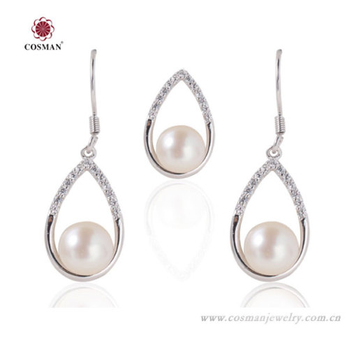 Ladies Wholesale Silver Pearl Costume Jewelry Sets